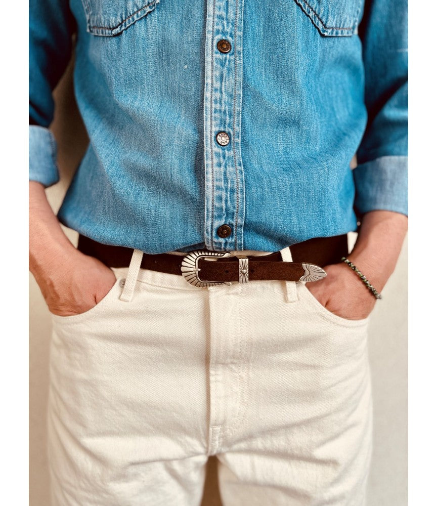 Pecos dark brown suede