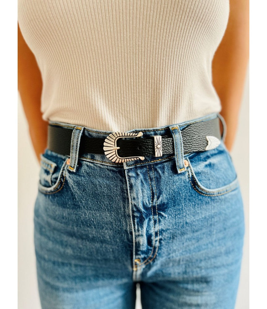 Pecos woman black leather