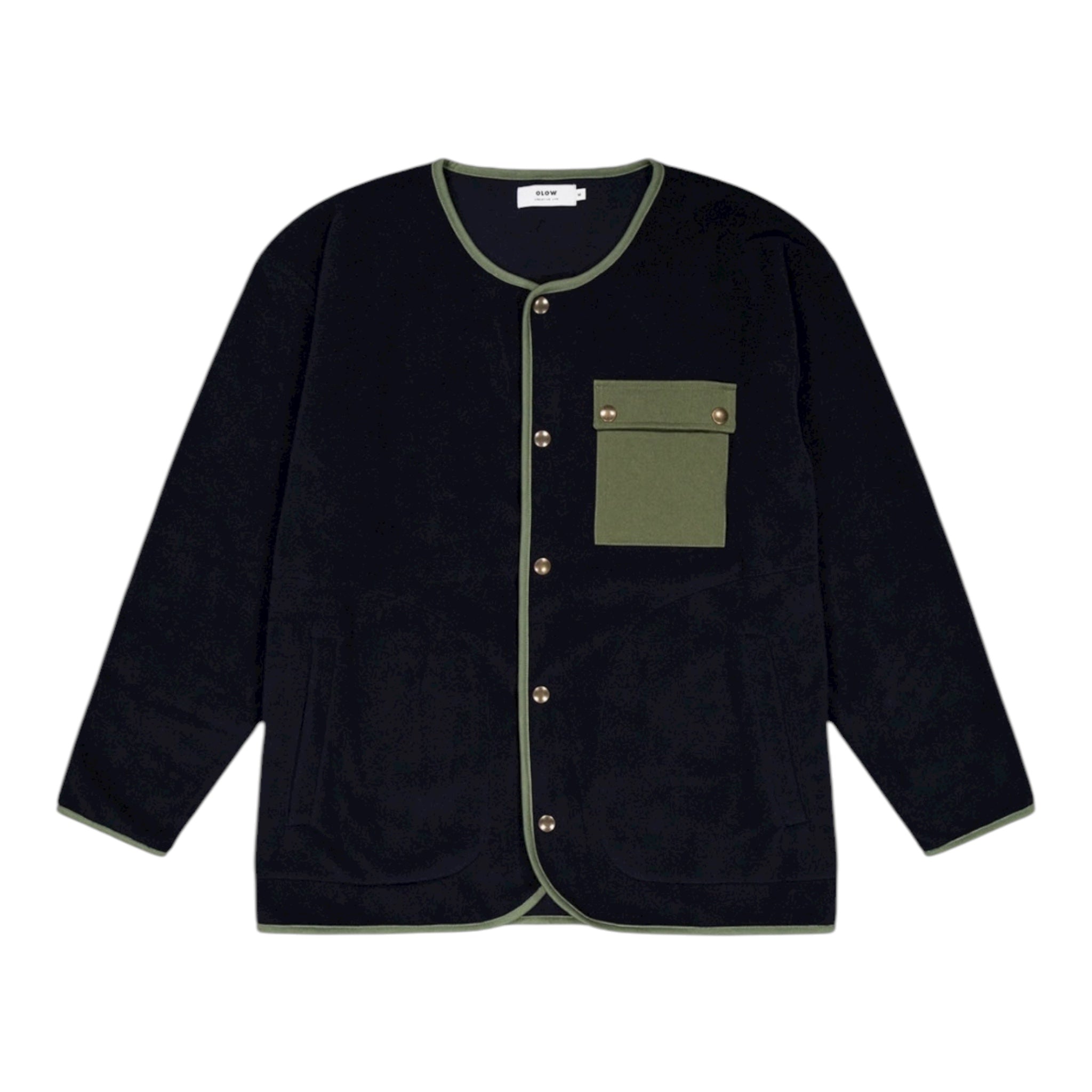 NAVY OKINA BUTTON-DOWN SWEATSHIRT