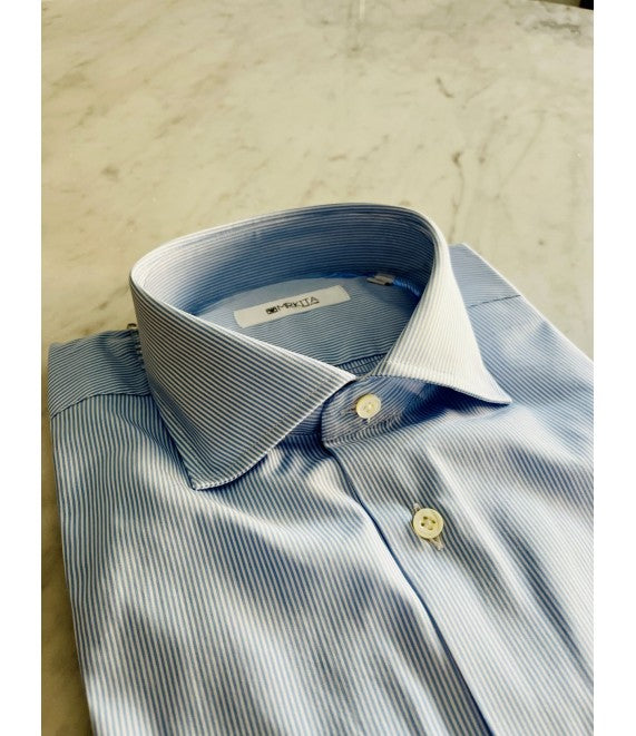 New York White and Light Blue Stripes