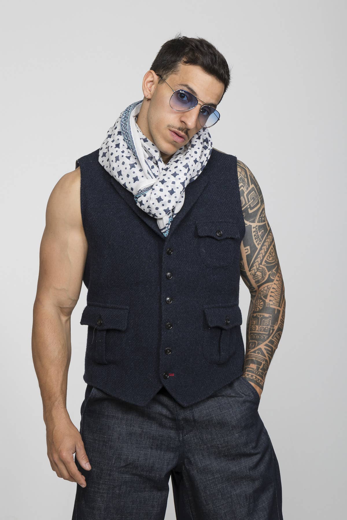 Foulard in cotone FERDINAND: Noir