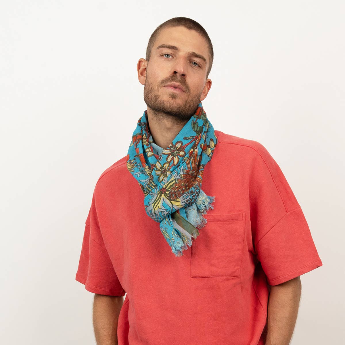 Sciarpa in cotone FLORIAN turchese