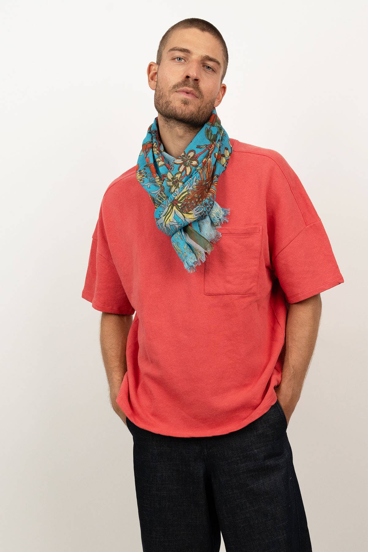 Sciarpa in cotone FLORIAN: Turquoise